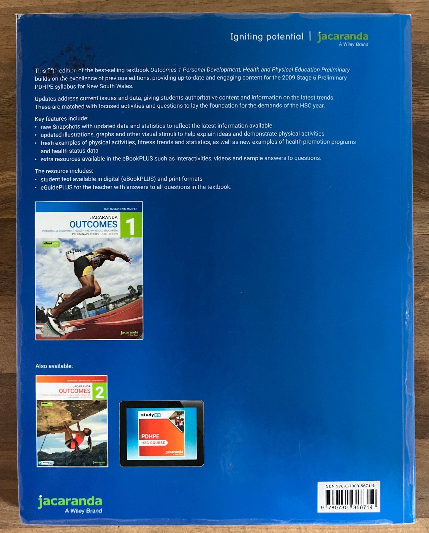 Jacaranda Outcomes 1 PDHPE Preliminary Course Student Book + eCode, 5th Edition