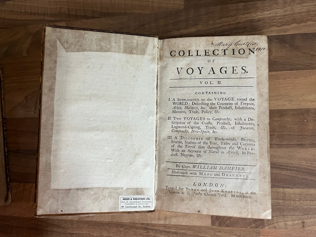 THE COLLECTED EDITION OF DAMPIER'S VOYAGES Volumes 1-4, 1729