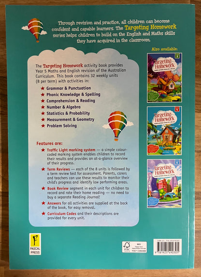 Targeting Homework Activity Book Year 5, English and Maths revision  for a full year New Edition