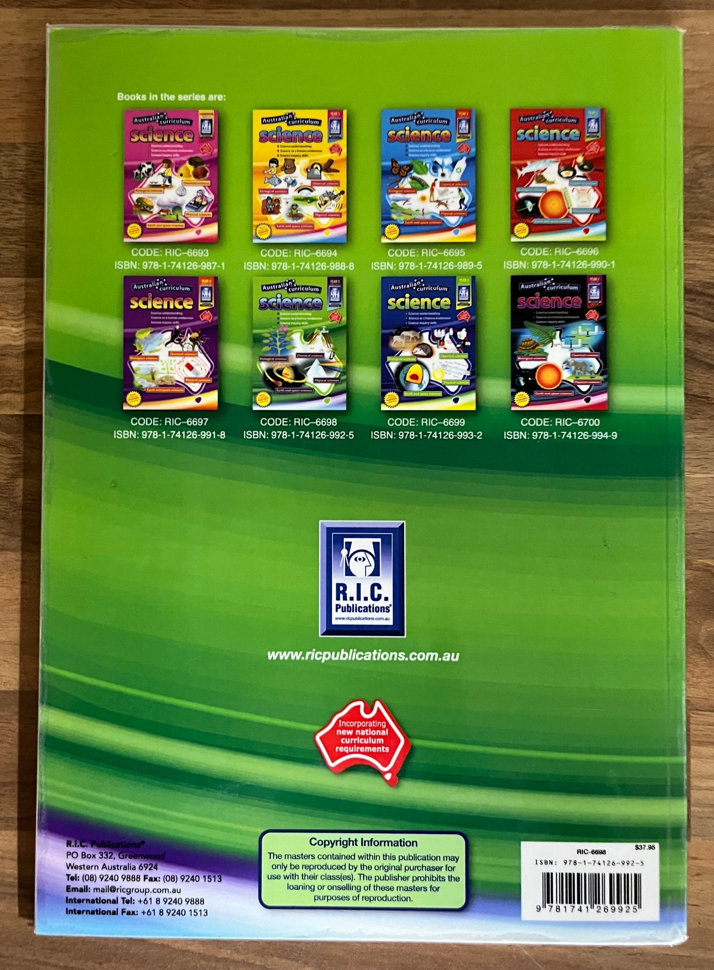 Australian Curriculum Science Year 5, Ages 10-11, R.I.C. (Ex-Libris)