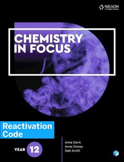 (EBOOK REACTIVATION ONLY/EMAILED) Chemistry in Focus Year 12 Student Book, 5th Edition (1 Year Access Code) (FIRM SALE)