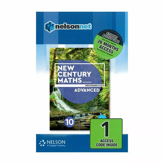 (EBOOK ONLY/EMAILED) New Century Maths 10 Advanced 5.2/5.3 (1 x 26 month NelsonNetBook access code), 2nd Edition (FIRM SALE)