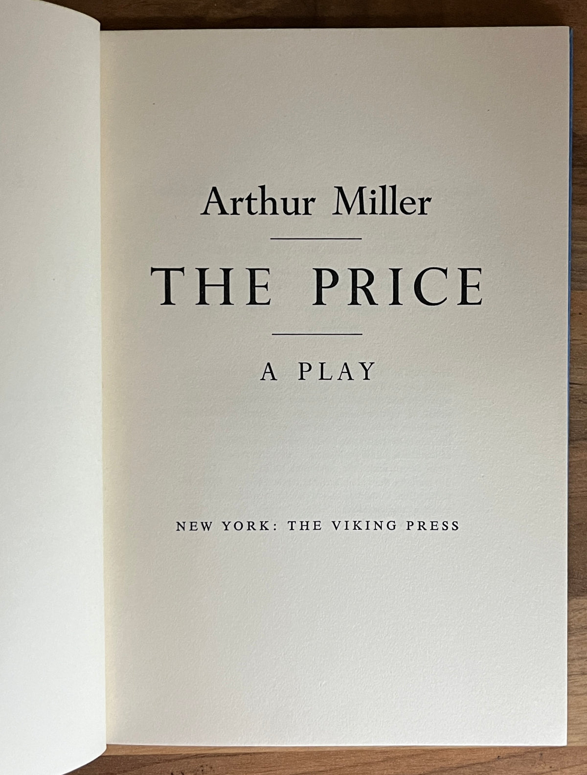 Arthur Miller The Price A Play, Hardcover, 1st Edition, 1968 Viking Press