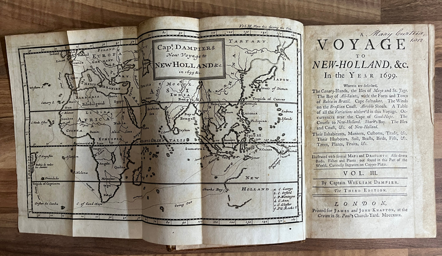THE COLLECTED EDITION OF DAMPIER'S VOYAGES Volumes 1-4, 1729