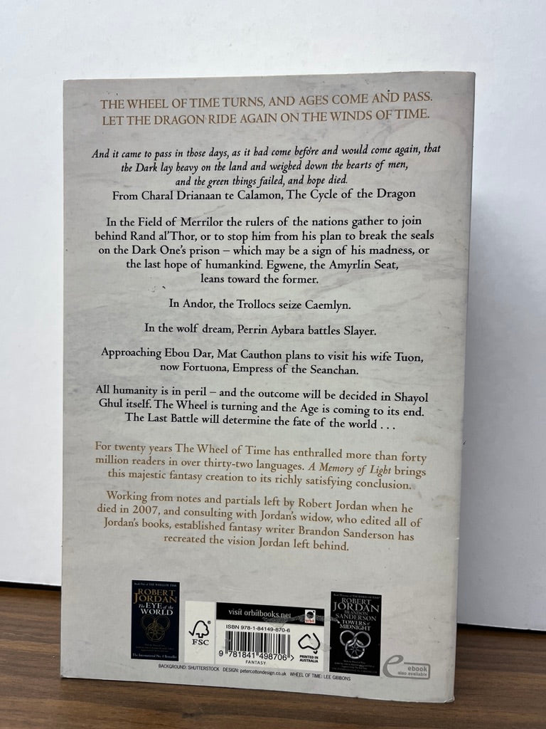 Wheel of Time: A Memory of Light by Robert Jordan (Facsimile Signature) & Brandon Sanderson