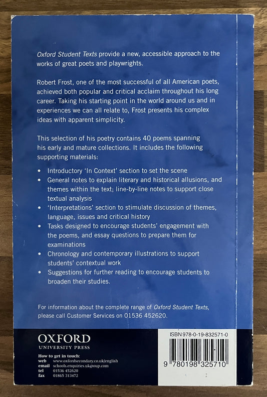 Oxford Student Texts: Robert Frost: Selected Poems