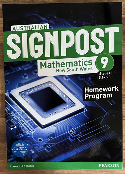 Australian Signpost 9 (5.1-5.3) Mathematics NSW Homework Program (Pearson)