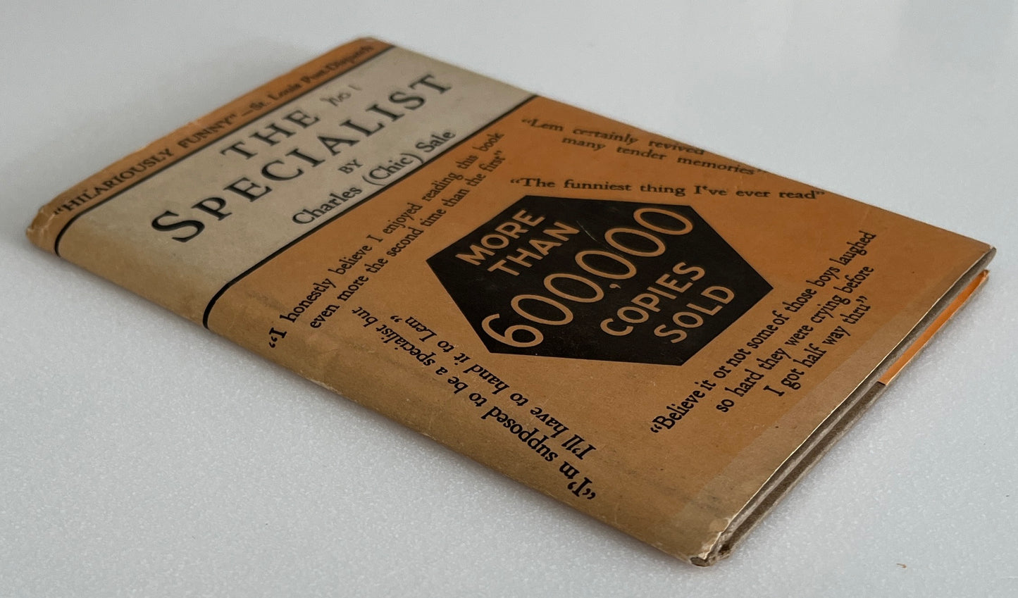 The Specialist by Charles (Chic) Sale First Edition, 1929, HC/DJ