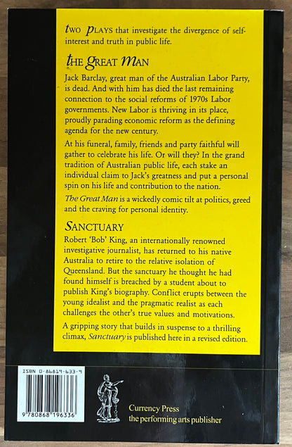 Two Plays: The Great Man; Sanctuary by David Williamson (Currency Press)