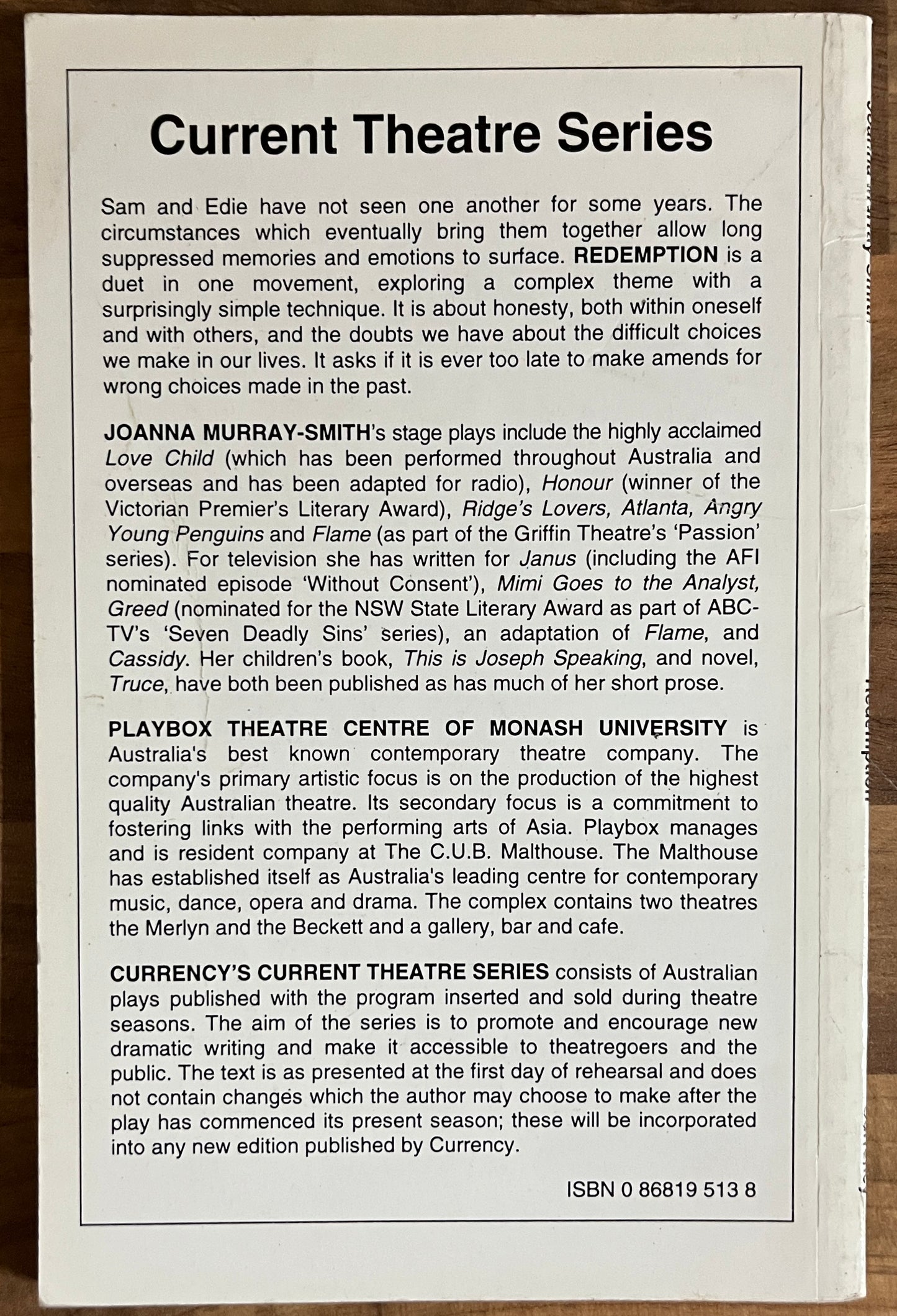 Redemption by Joanna Murray-Smith (Currency Press)