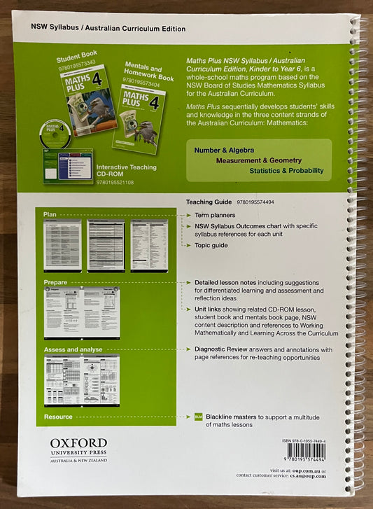 Maths Plus 4 Teaching Guide: NSW Syllabus Stage 2 Australian Curriculum Edition, 2013
