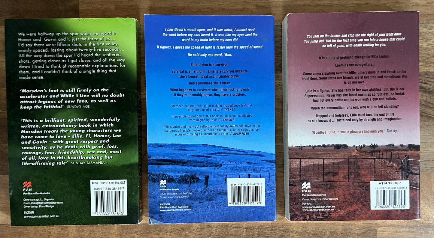 Set of 3  Ellie Chronicles, While I Live, Incurable, Circle of Flight  by John Marsden