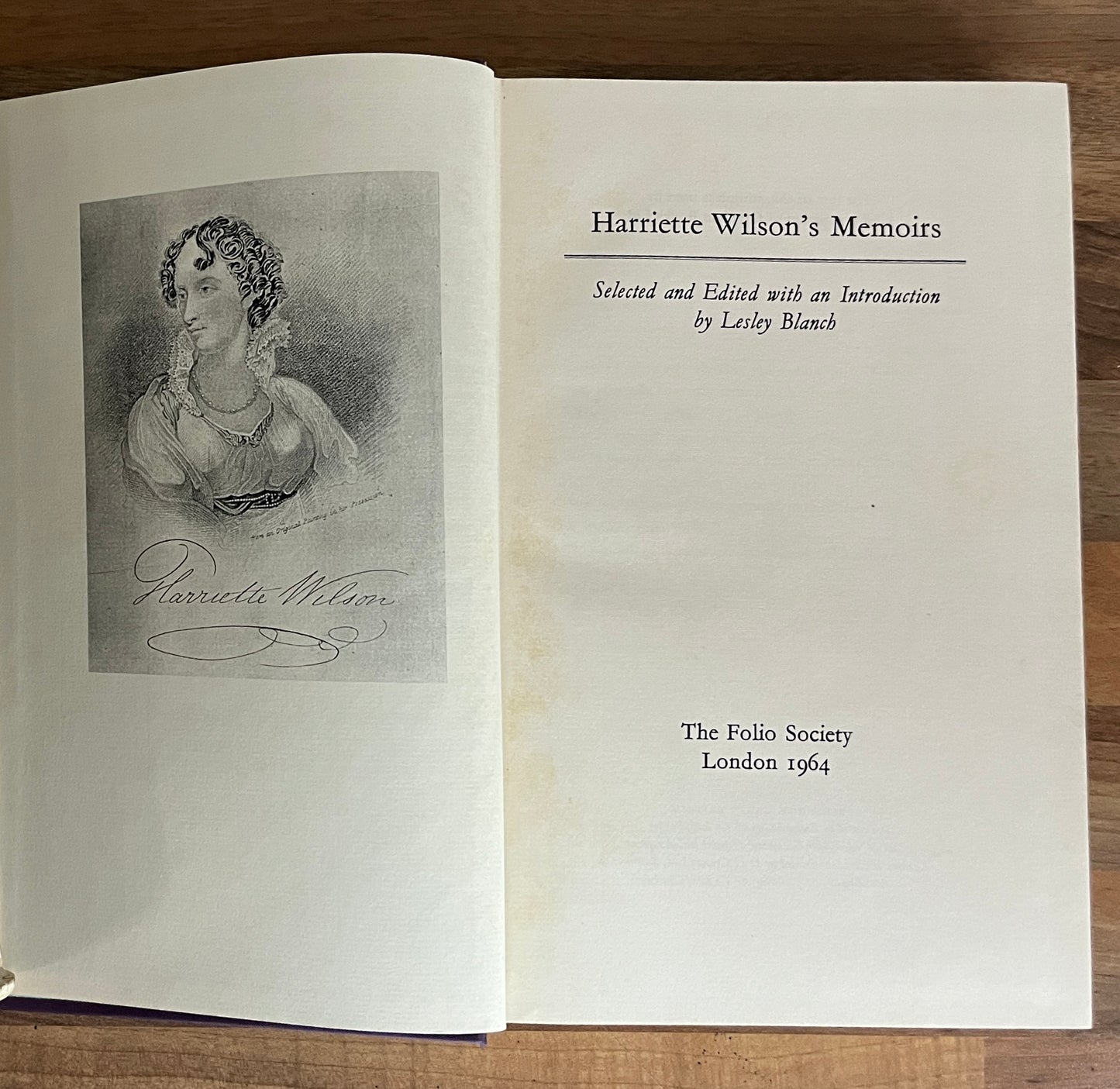 Harriette Wilson's Memoirs, Folio Society, 1964 Hardcover + Slipcase