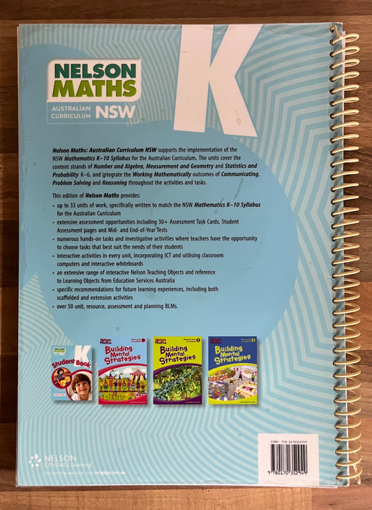 Nelson Maths AC NSW Teacher Resource Book Kindergarten - Glenda Bradley, 2014