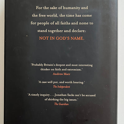 Not in God's Name: Confronting Religious Violence by Jonathan Sacks HC/DJ