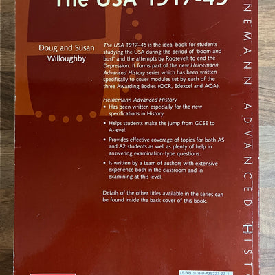 The USA 1917-1945 (Heinemann Advanced History) by Doug & Susan Willoughby