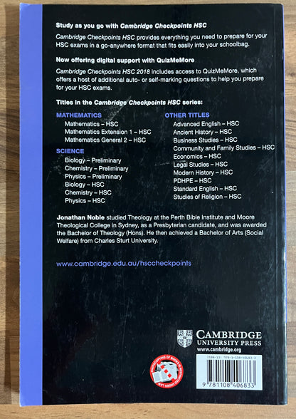 Cambridge Checkpoints HSC Studies of Religion 2018-2019  + Quiz Me More