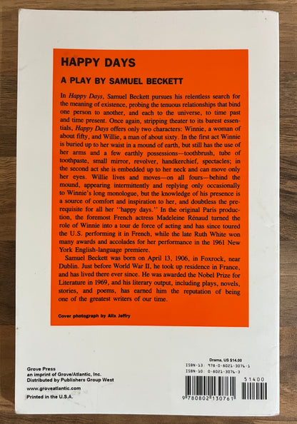 Happy Days: A Play in Two Acts by Samuel Beckett (Grove Press, 1989)