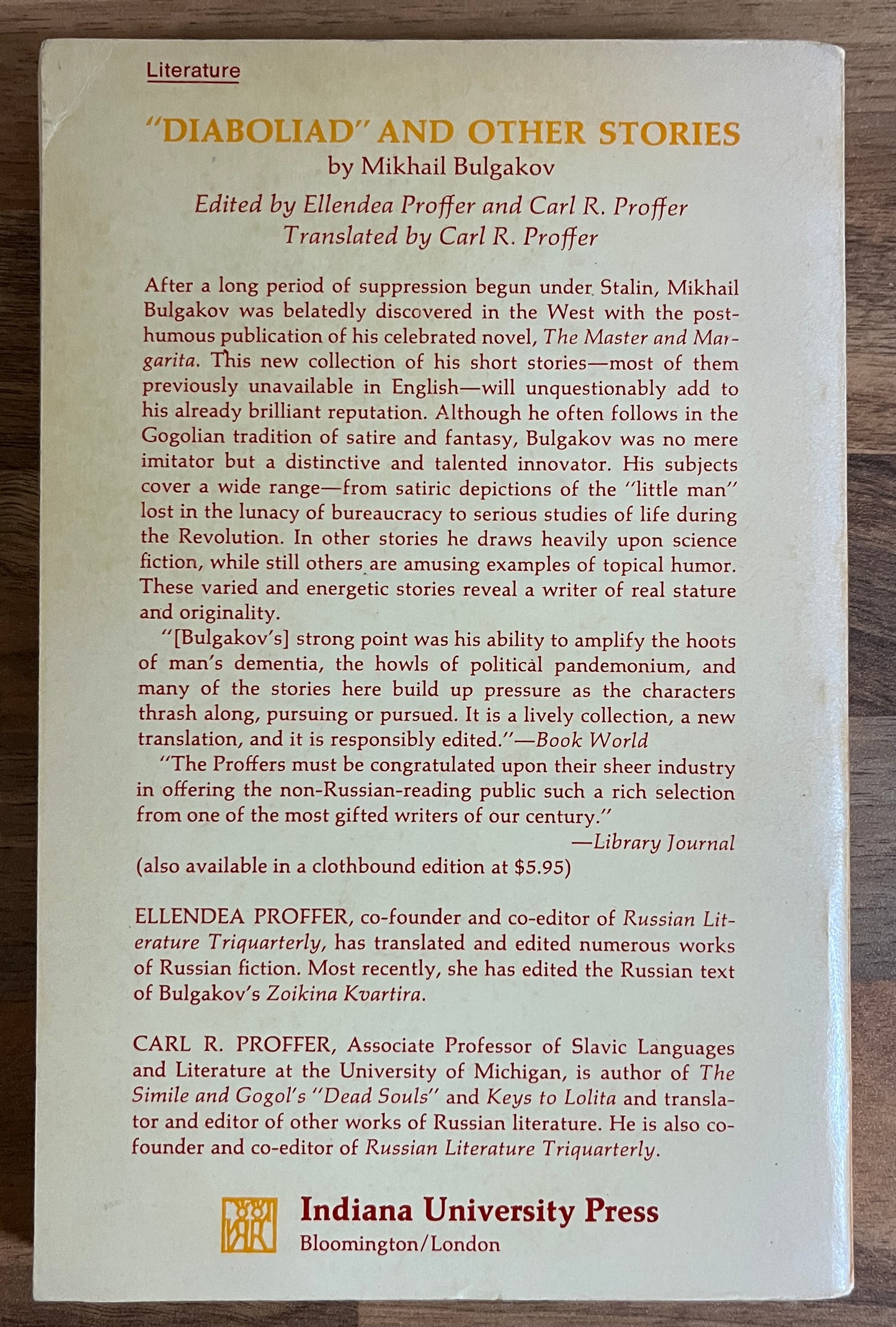 Diaboliad, and Other Stories by Mikhail Bulgakov, Indiana University Press, 1972 'SCARCE'