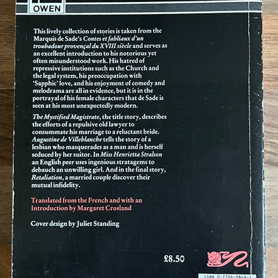 Mystified Magistrate: Four Stories by the Marquis De Sade, Translated by Margaret Crosland