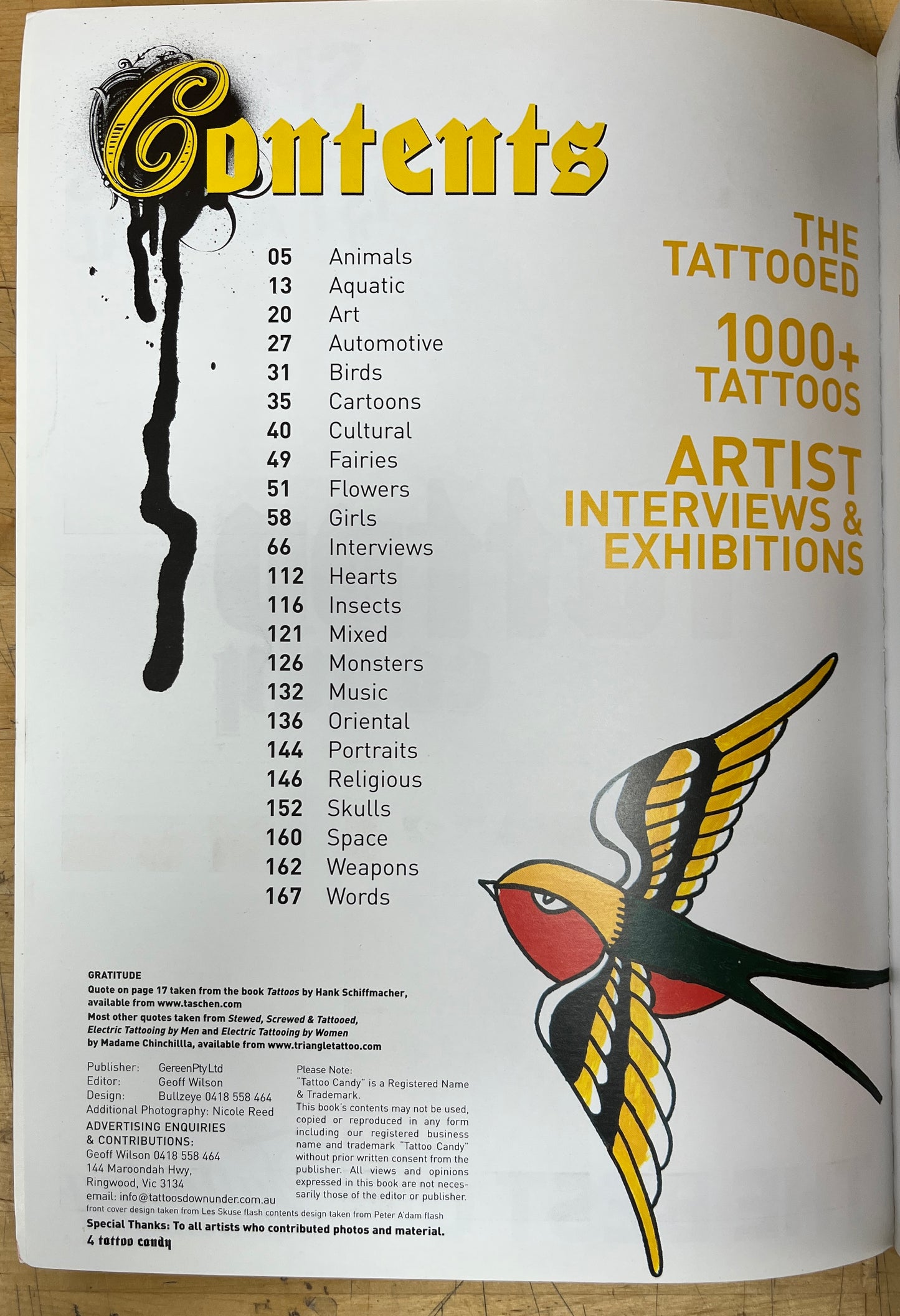 Tattoos Down Under: Tattoo Candy, Special Collectors 1st Annual