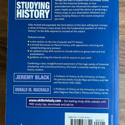 Palgrave Study Skills: Studying History, 3rd Edition - Jeremy Black & Donald Macraild