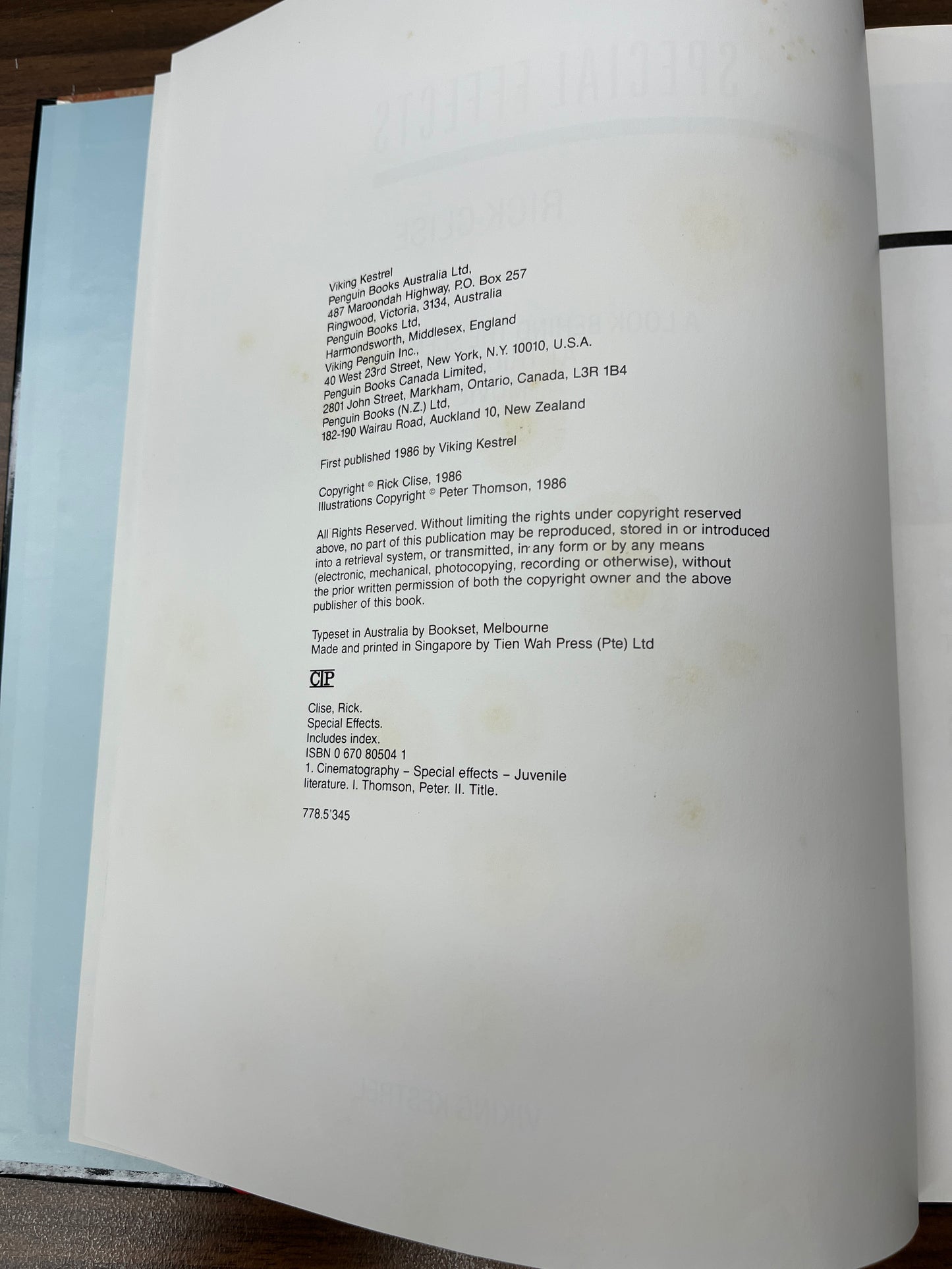 Special Effects: A Look behind the Scenes at Tricks of the Movie Trade by Rick Clise HC *SCARCE*