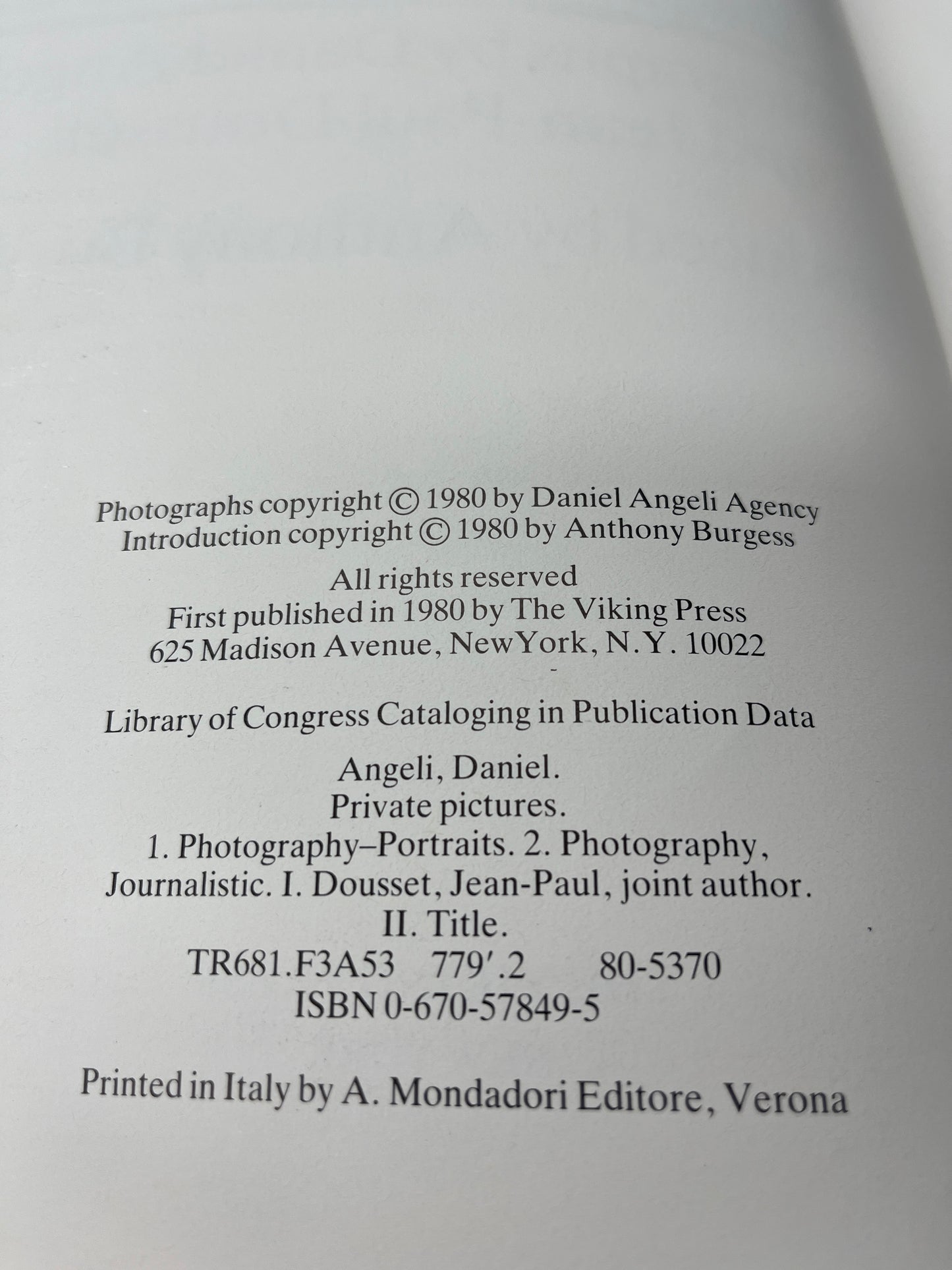 Private Pictures by Daniel Angeli & Jean-Paul Dousset