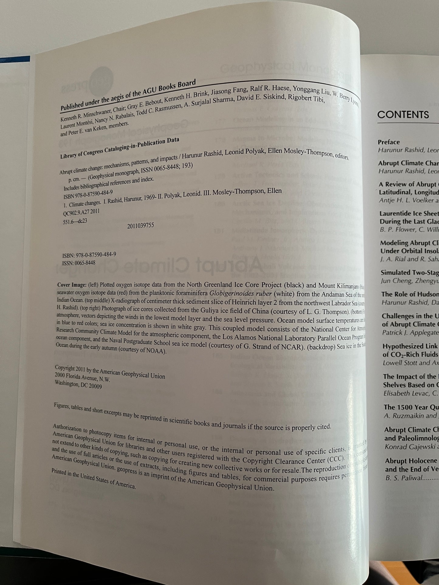 Abrupt Climate Change: Mechanisms, Patterns and Impacts Edited by Rashid, Polyak & Mosley-Thompson