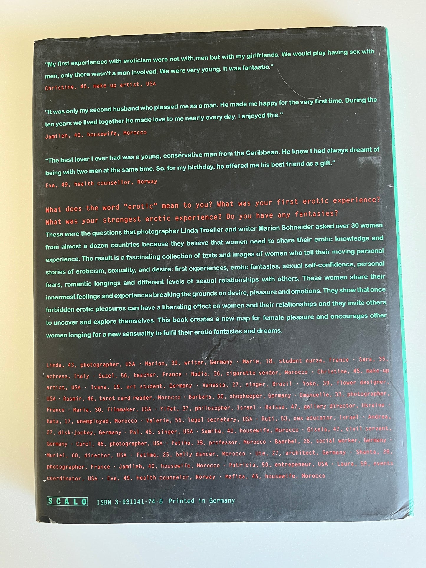 The Erotic Lives of Women by Linda Troeller & Marion Schneider Hardcover/Dustjacket