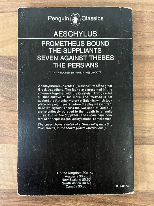 Prometheus Bound, Suppliants, Seven against Thebes, Persians by Aeschylus