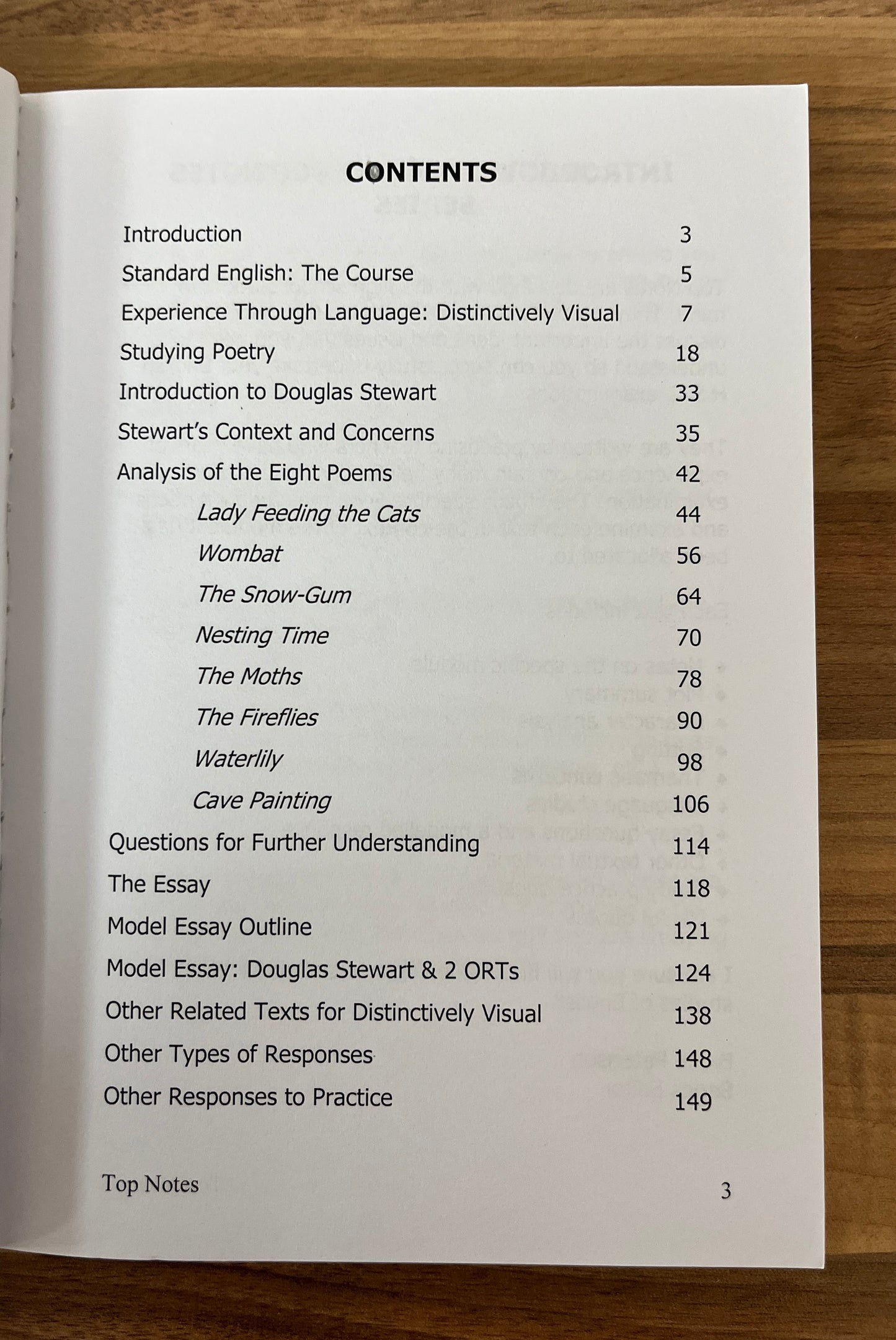 Top Notes Selected Poems by Douglas Stewart Standard English Module A 2009-2012