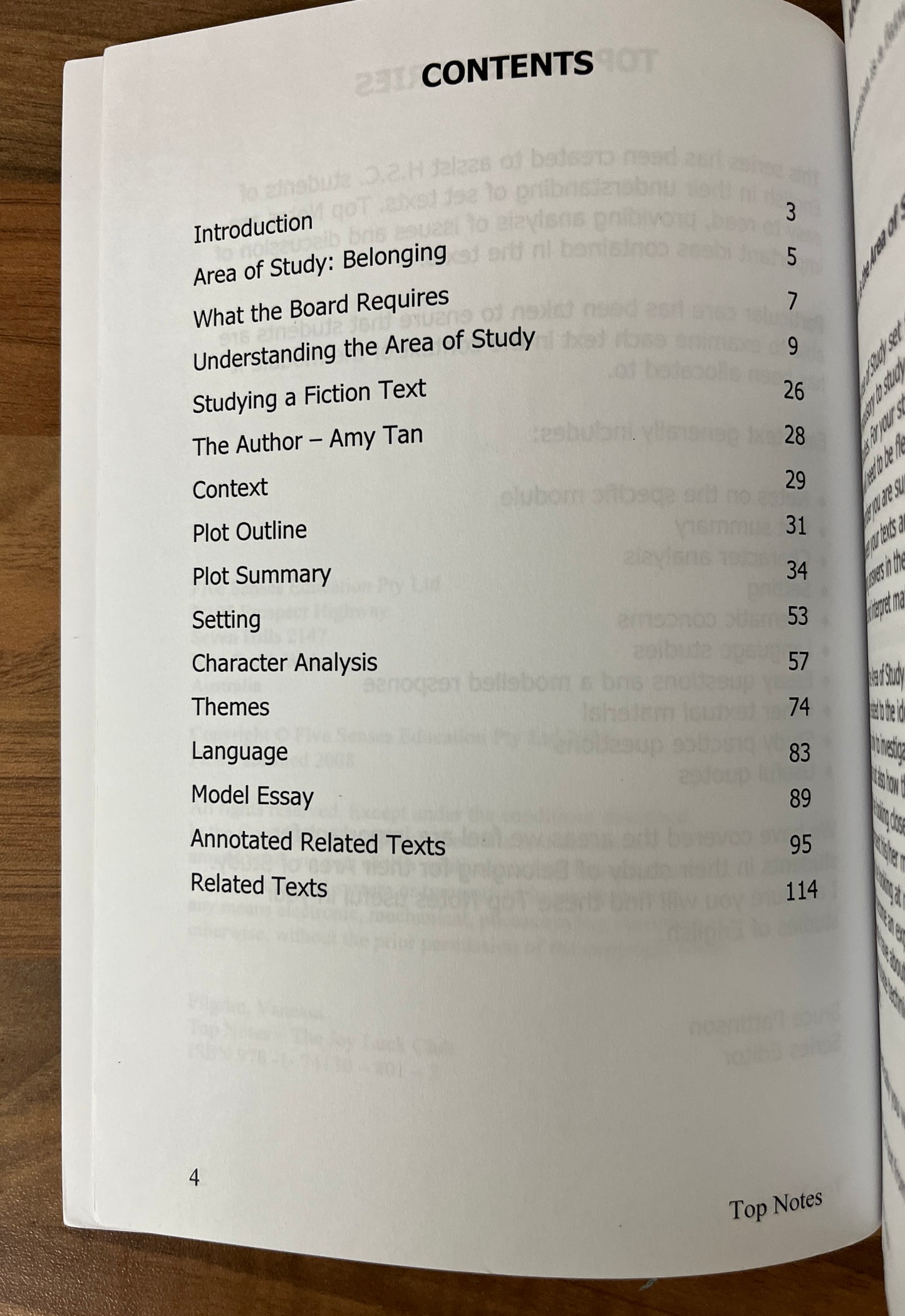 Top Notes Amy Tan's The Joy Luck Club, Study Notes for Area of Study Belonging