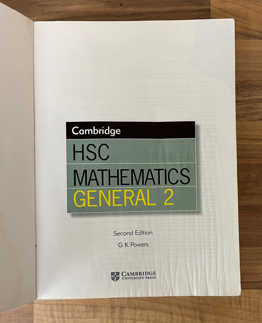 Cambridge HSC Mathematics General 2, 2nd Edition by G K Powers