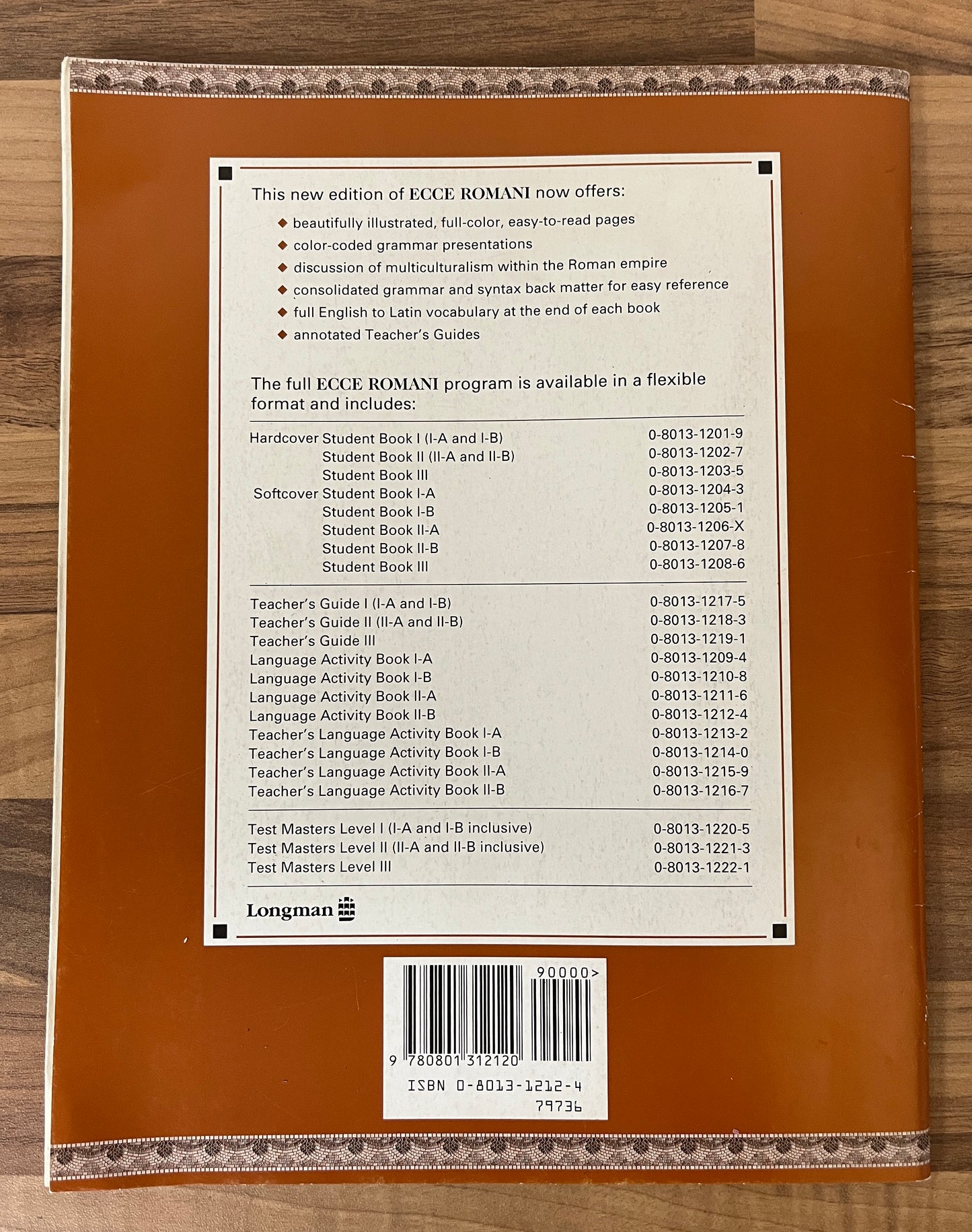 Ecce Romani II B Language Activity Book (Pastimes & Ceremonies), 2nd Edition