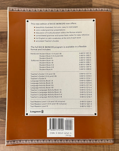 Ecce Romani II B Language Activity Book (Pastimes & Ceremonies), 2nd Edition