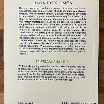 Landmarks of World Literature: Sterne: Tristram Shandy by Wolfgang Iser