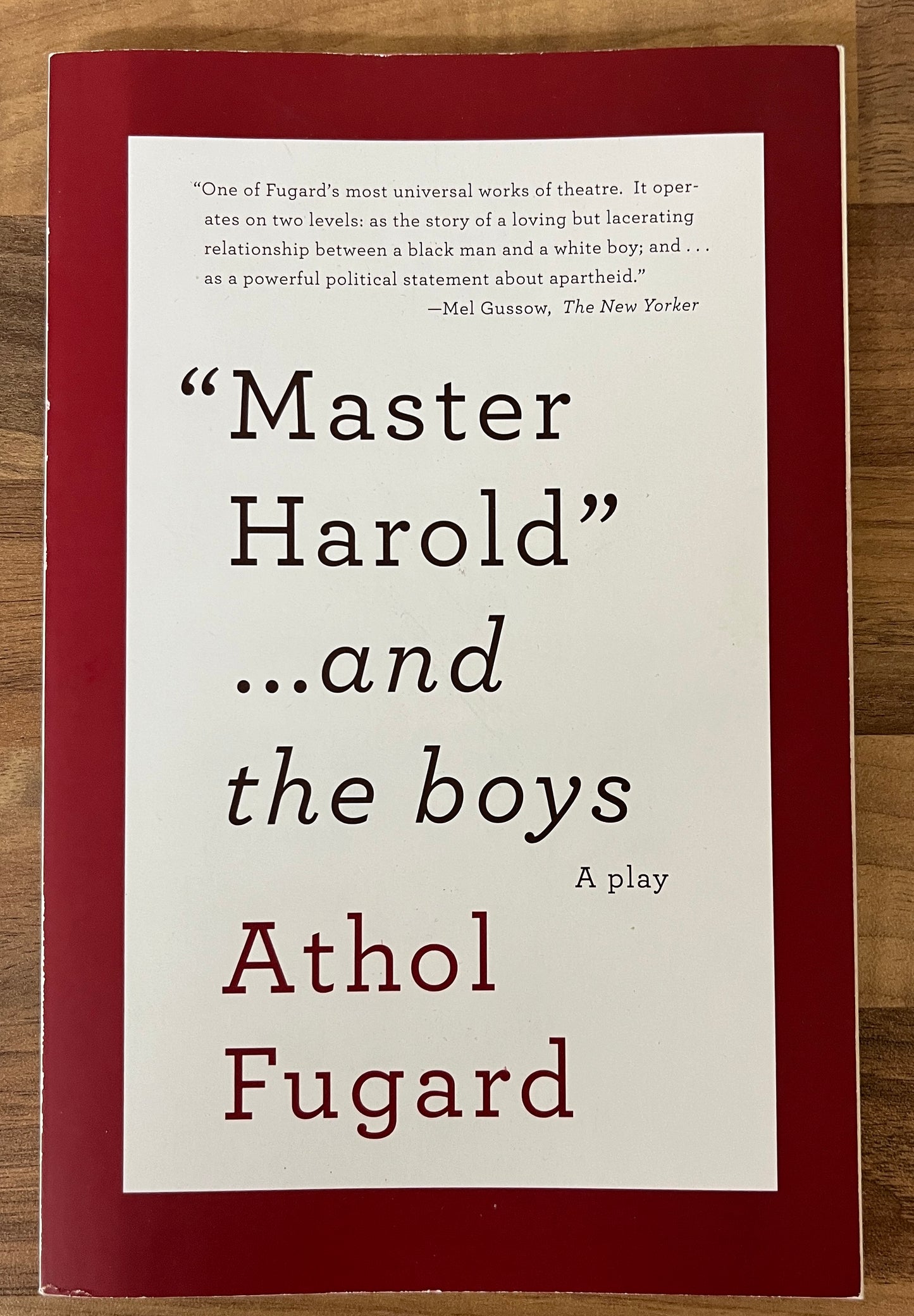 Master Harold ...and the Boys by Athol Fugard (Play)