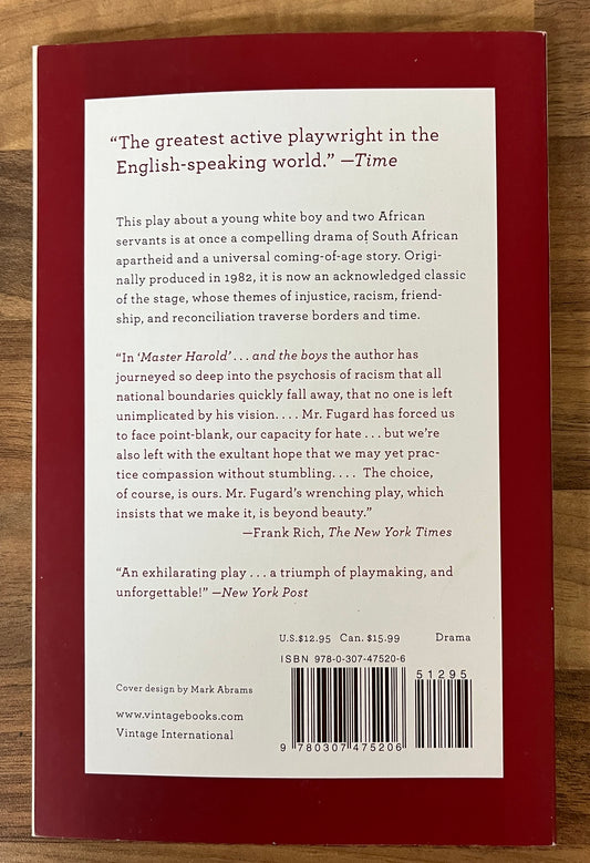 Master Harold ...and the Boys by Athol Fugard (Play)