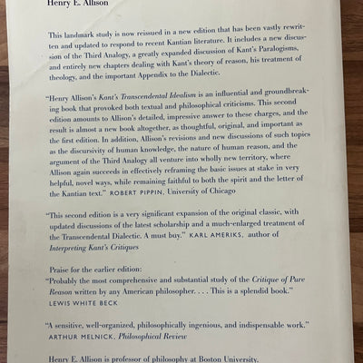 Kant’s Transcendental Idealism: An Interpretation and Defence by Henry E. Allison