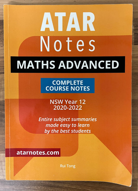 ATAR Notes: NSW Year 12 Mathematics Advanced 2020-2022 Complete Course Notes