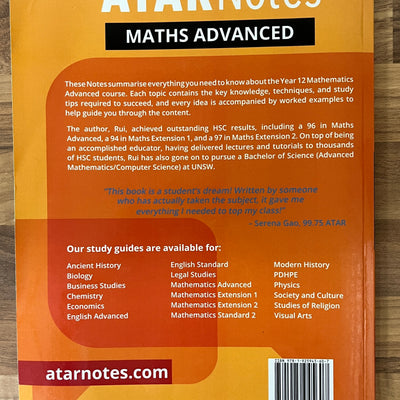 ATAR Notes: NSW Year 12 Mathematics Advanced 2020-2022 Complete Course Notes