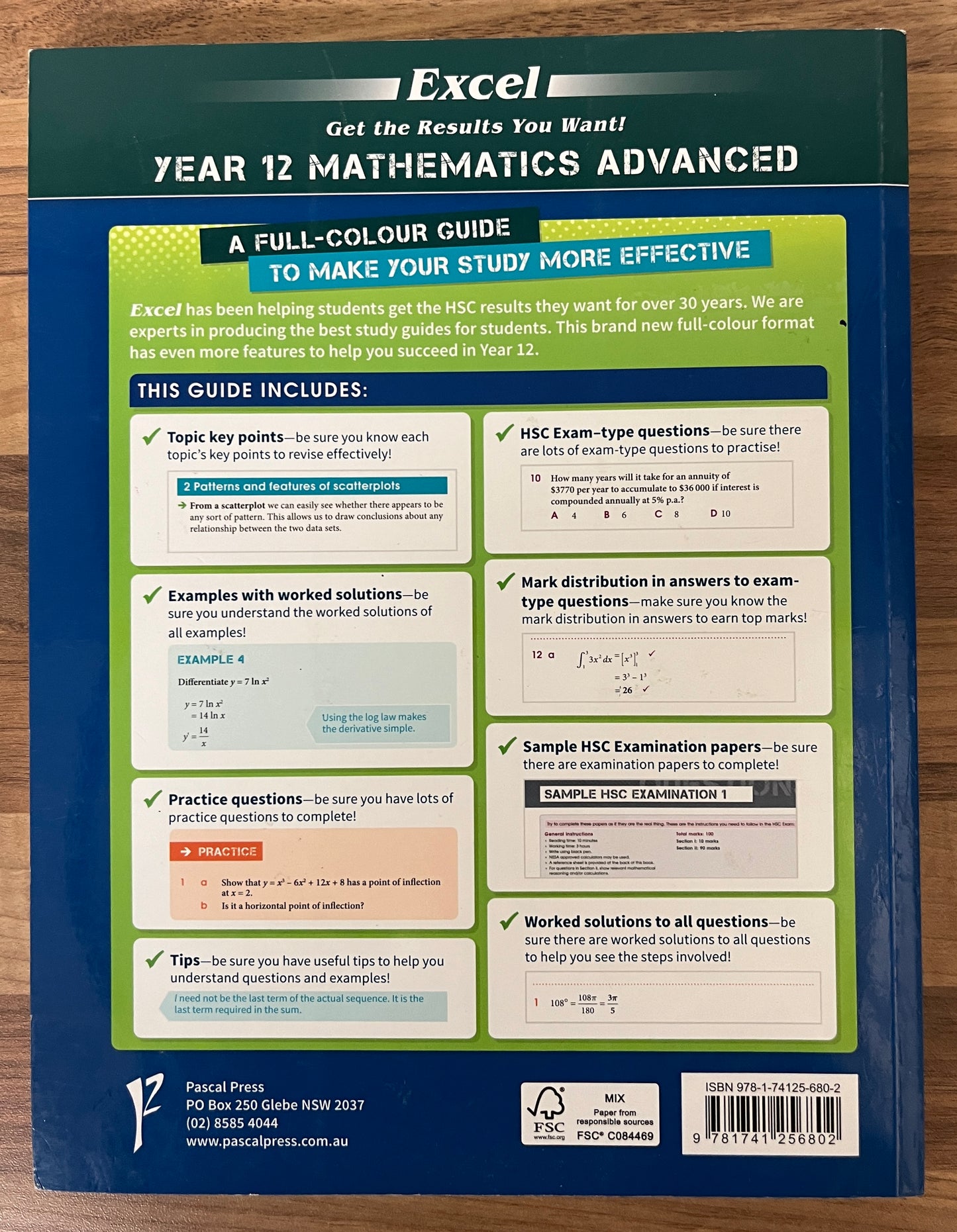 Excel Year 12 Advanced Mathematics Study Guide + STUDY CARDS (2020)