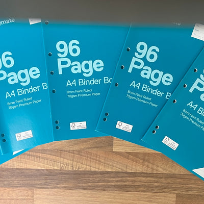 Pack of 5 Studymate A4 8mm 96 Page Ruled Binder Books NEW
