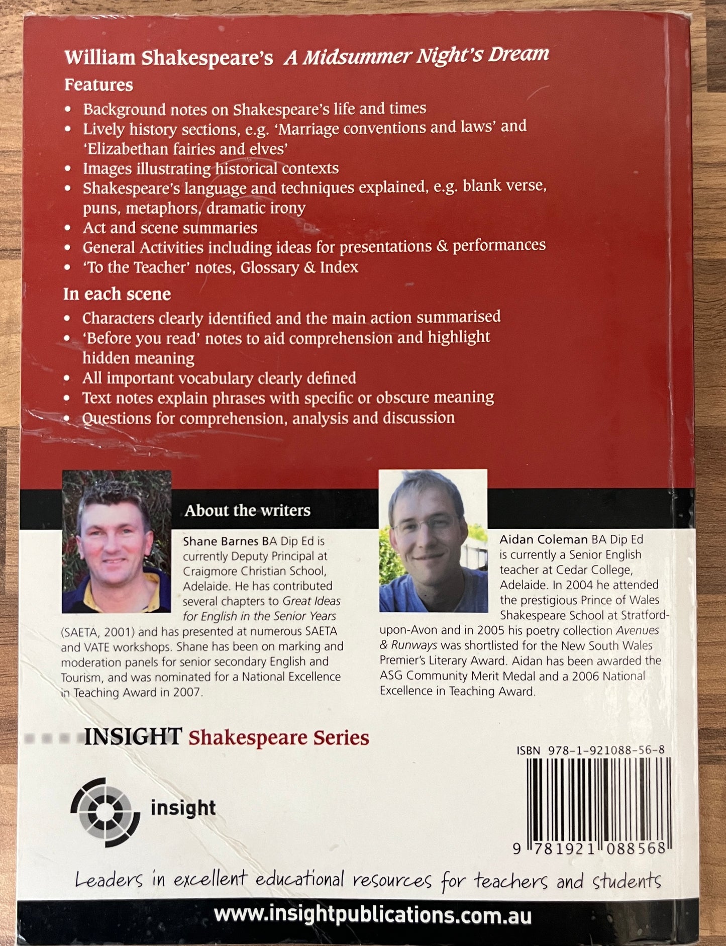 Insight Shakespeare Plays: A Midsummer Night's Dream by William Shakespeare, Edited by Shane Barnes & Aidan Coleman