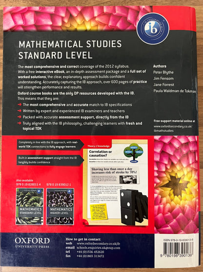 Oxford IB Diploma Programme: Mathematical Studies Standard Level Textbook + CD