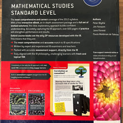 Oxford IB Diploma Programme: Mathematical Studies Standard Level Textbook + CD