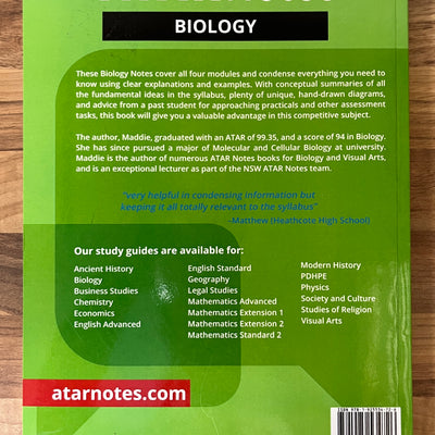 ATAR Notes: NSW Year 12 Biology Complete Course Notes, 2020-2022, 3rd Edition