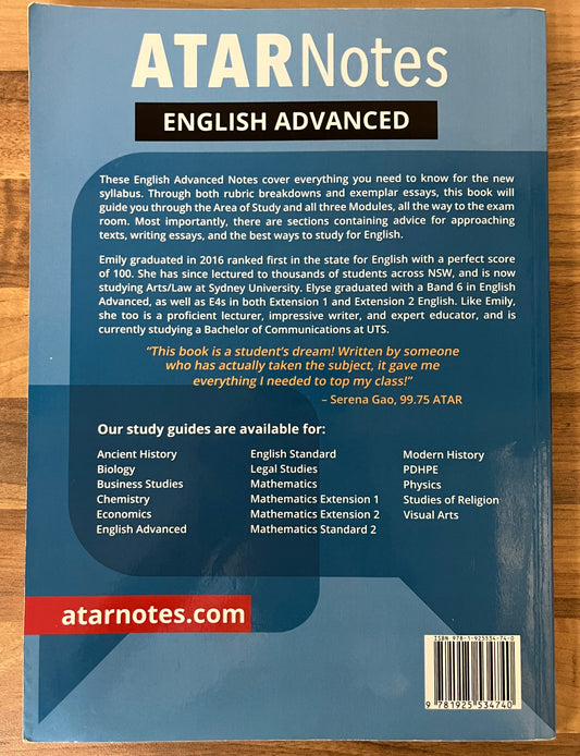 ATAR Notes: NSW Year 12 English Advanced Complete Course Notes 2020-2022