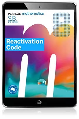 (EBOOK REACTIVATION ONLY/EMAILED) Pearson Mathematics Year 8 eBook Reactivation Code, 2nd Edition (FIRM SALE)